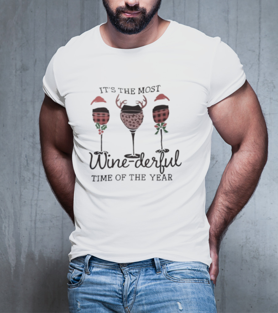 It's The Most Wine-derful Time Of The Year With Holiday-Themed Wine Glasses T-Shirt