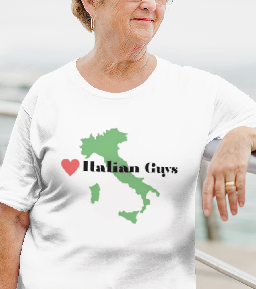 Love Heart Italian Guys With Green Italy Map T-Shirt