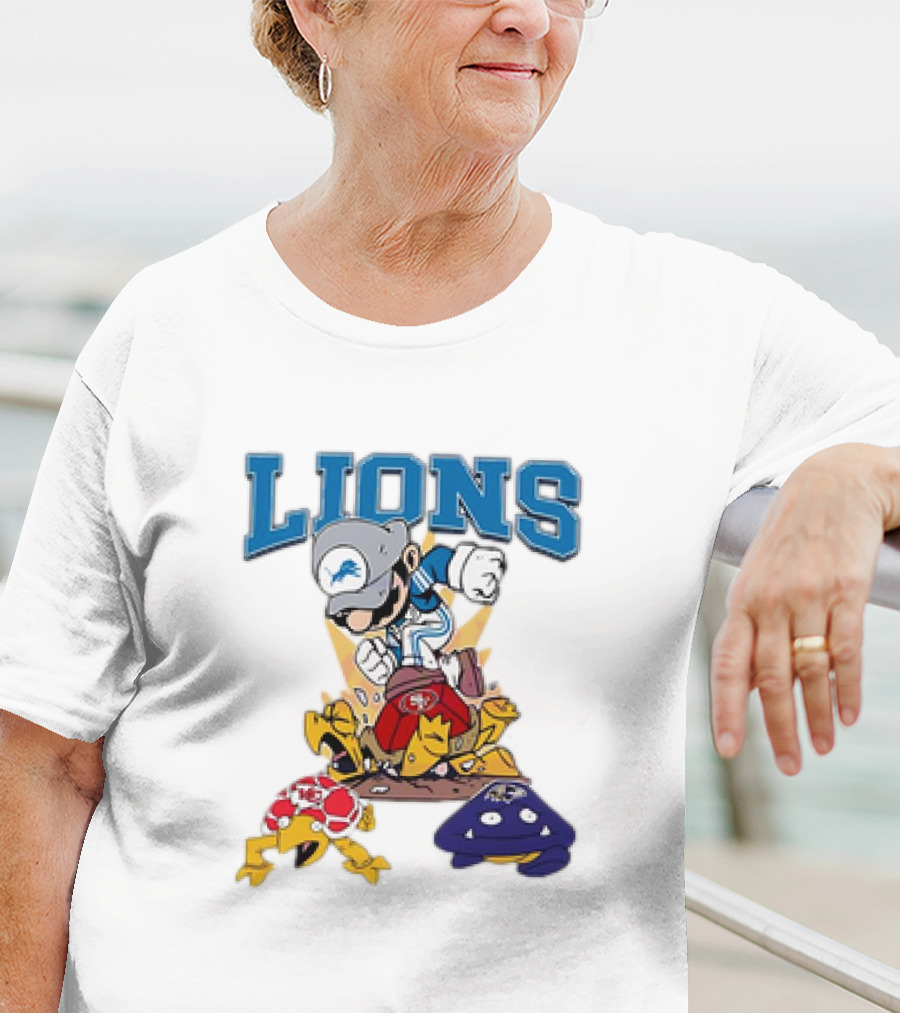 Lions Mario Stomps 49ers Chiefs Ravens T-Shirt