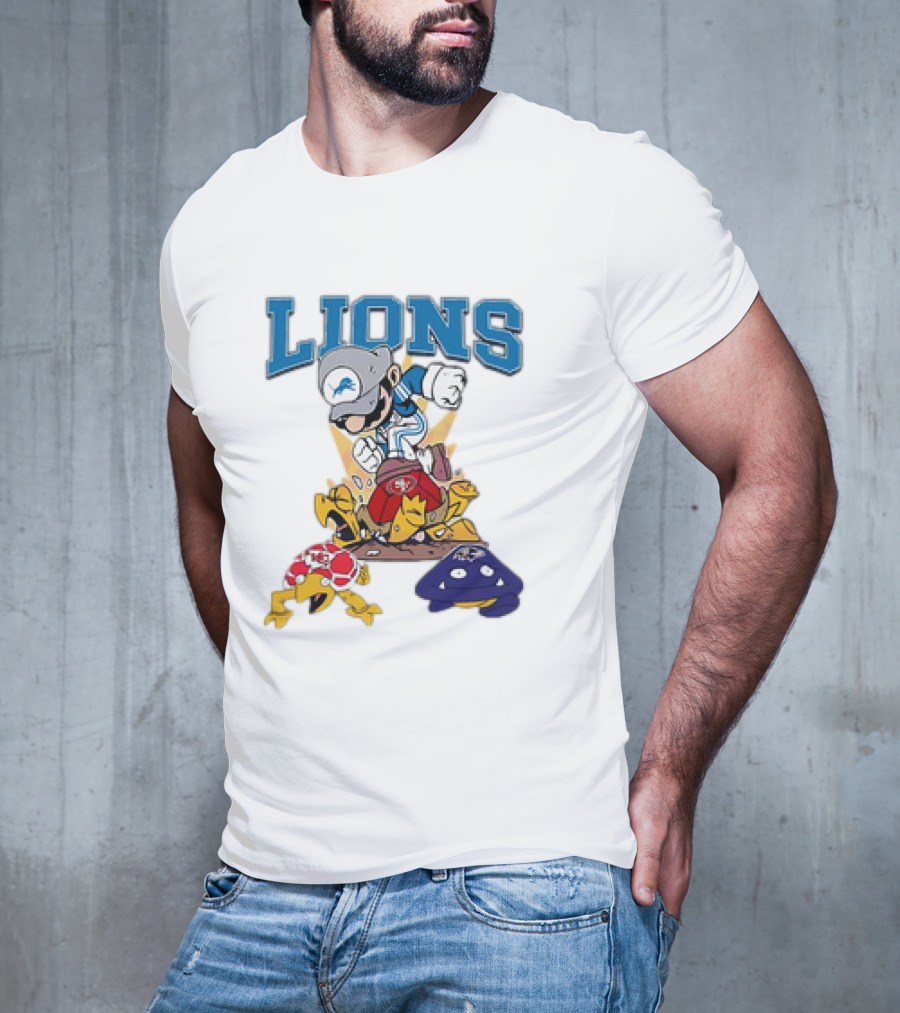 Lions Mario Stomps 49ers Chiefs Ravens T-Shirt