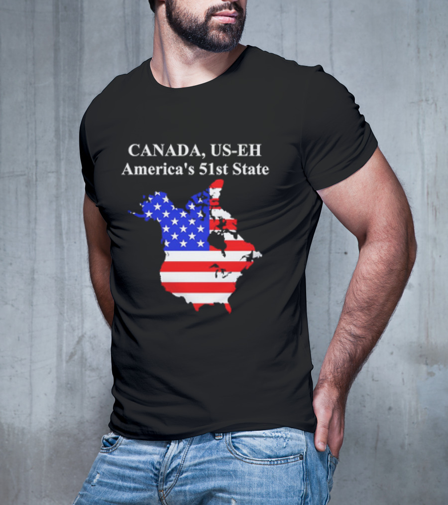 Canada US-EH America's 51st State Map T-Shirt