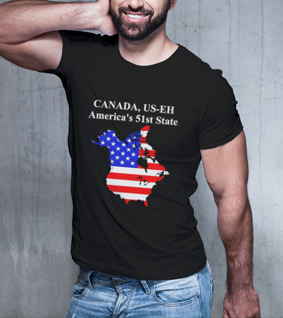 Canada US-EH America's 51st State Map T-Shirt