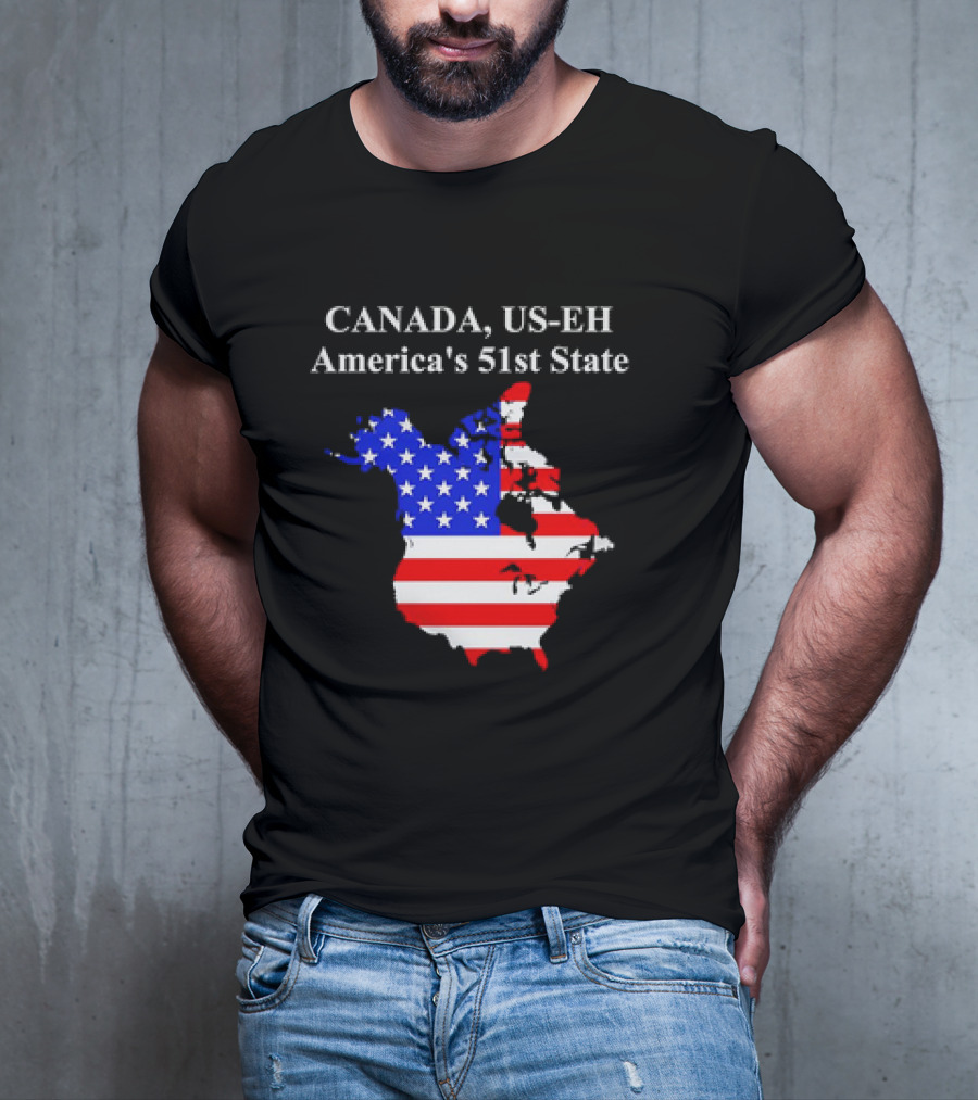 Canada US-EH America's 51st State Map T-Shirt