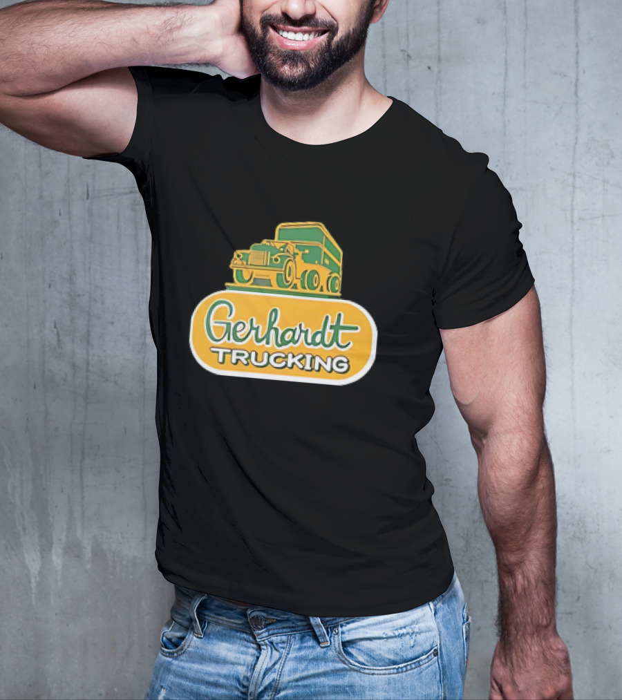 Gerhardt Trucking Vintage Green And Yellow Truck T-Shirt