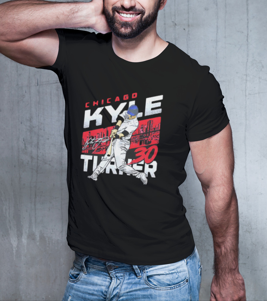 Chicago Kyle Tucker 30 Baseball City Skyline Signature T-Shirt