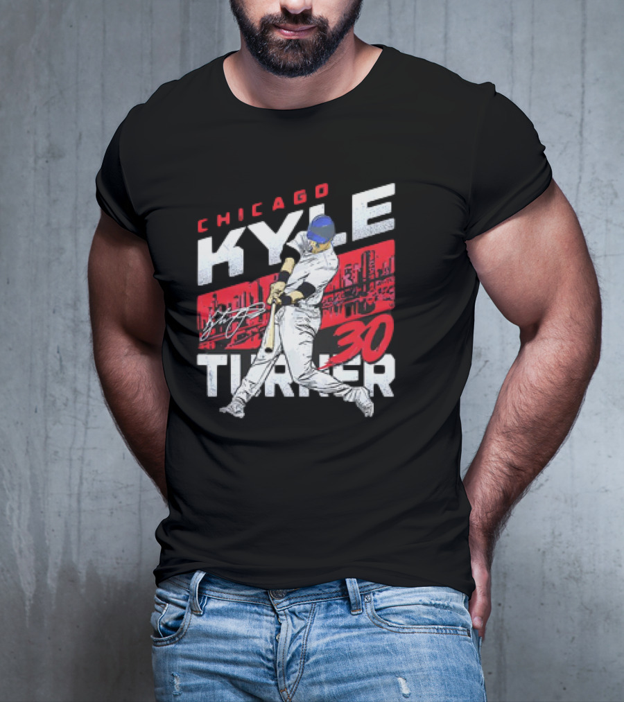 Chicago Kyle Tucker 30 Baseball City Skyline Signature T-Shirt