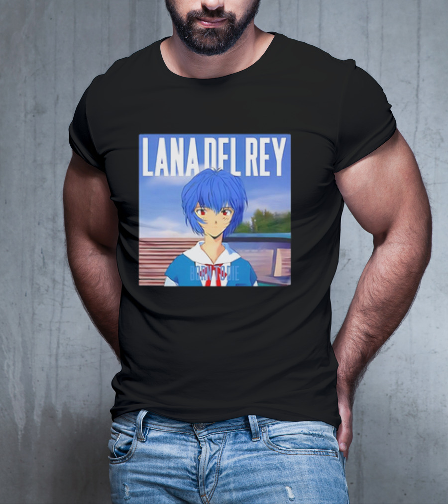 Lana Del Rey Born To Die Anime Rei Ayanami Blue Hair T-Shirt