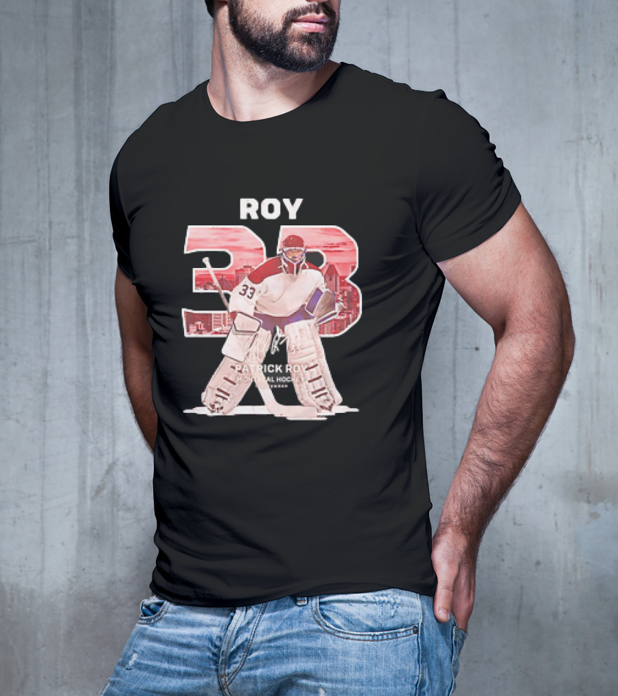 Patrick Roy 33 Montreal Hockey NHL Throwback Vintage Signature T-Shirt