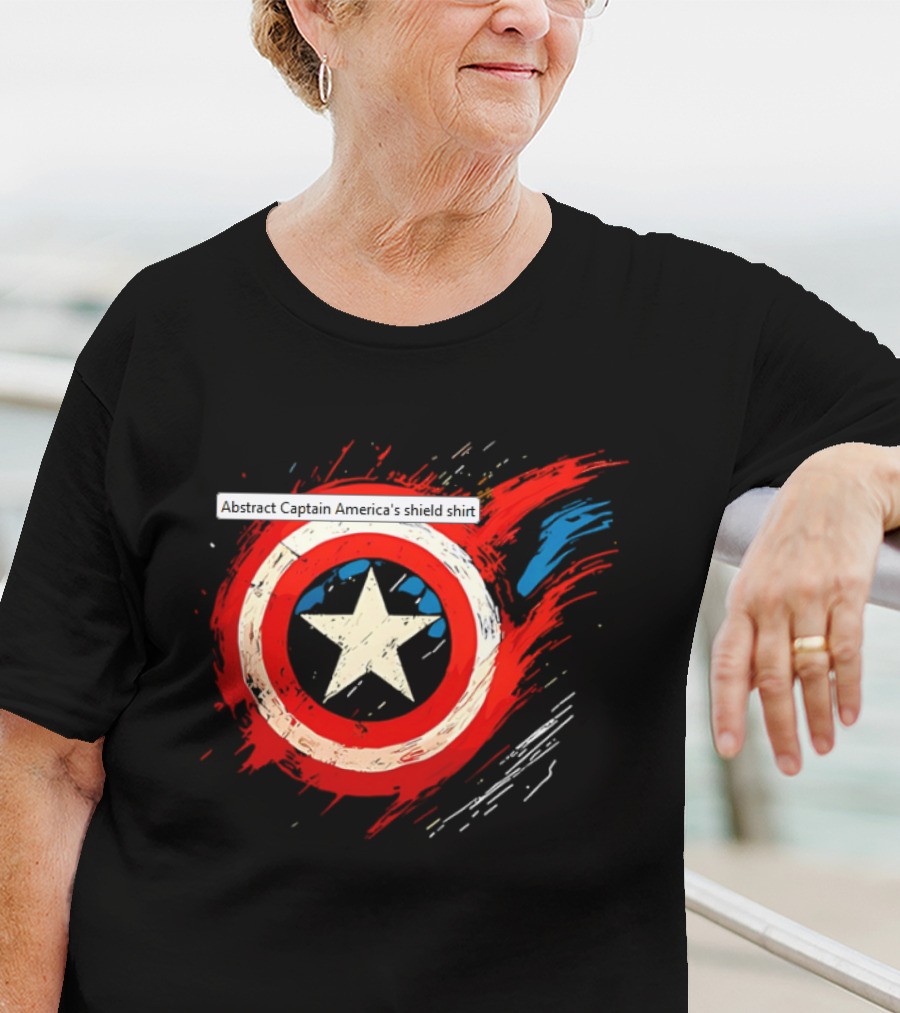 Abstract Captain America’s Shield With Star And Brush Strokes T-Shirt