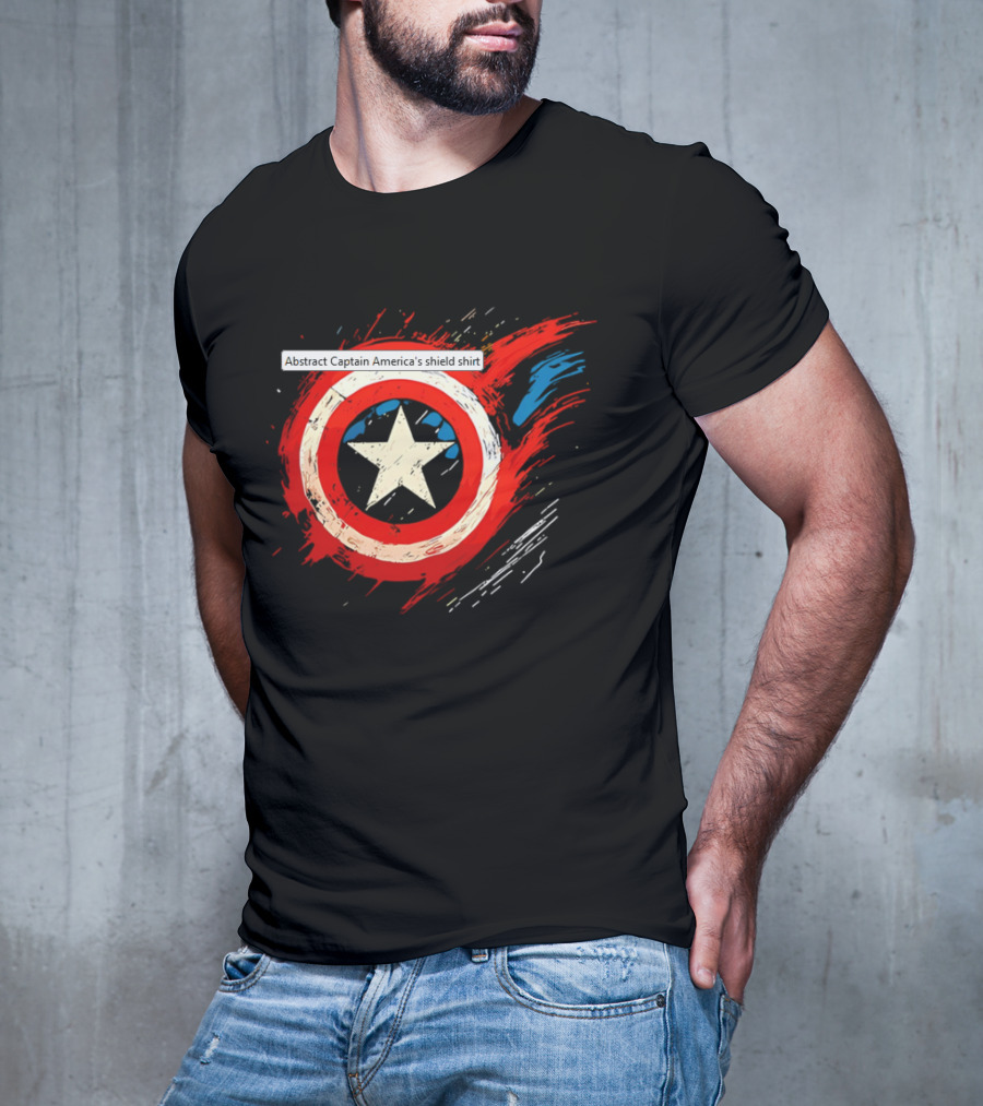 Abstract Captain America’s Shield With Star And Brush Strokes T-Shirt