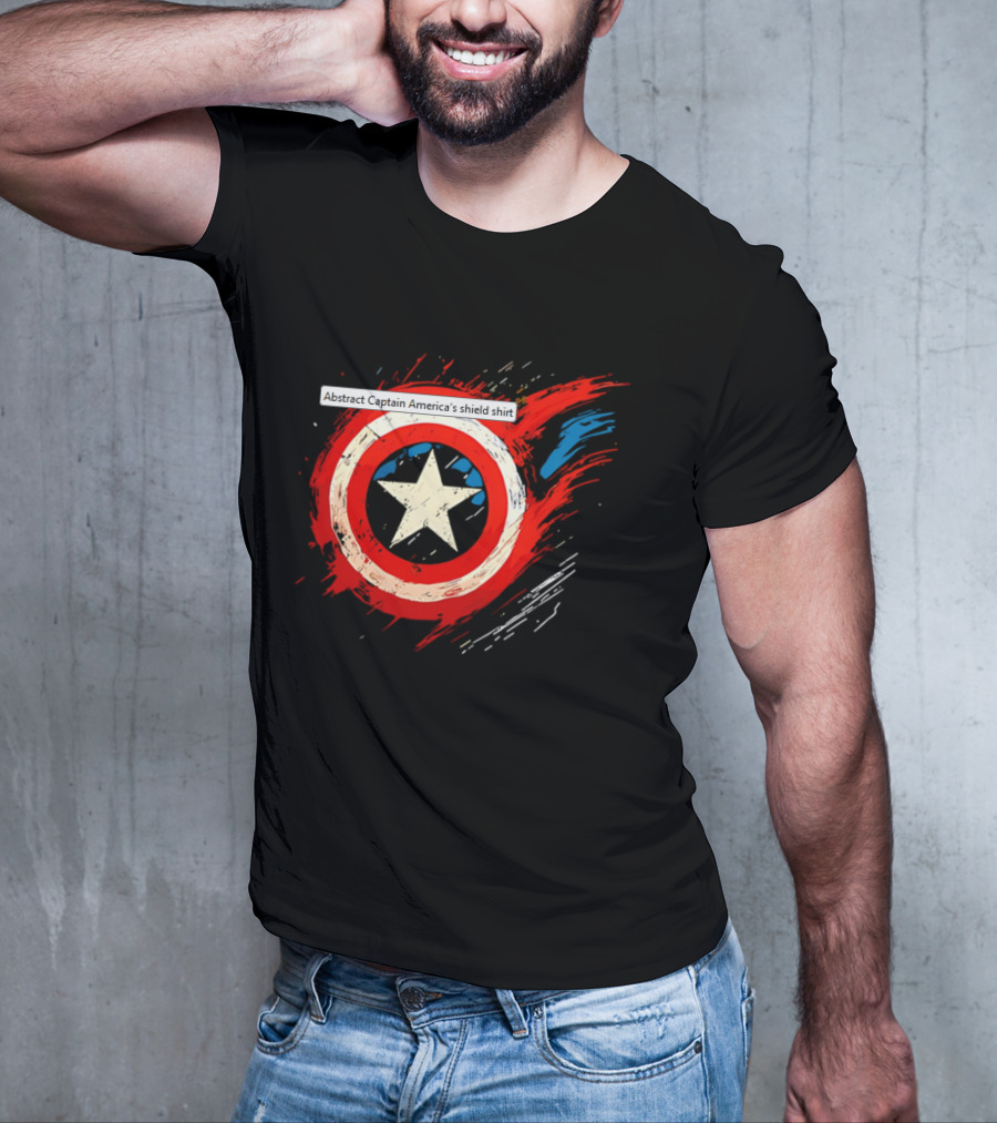 Abstract Captain America’s Shield With Star And Brush Strokes T-Shirt