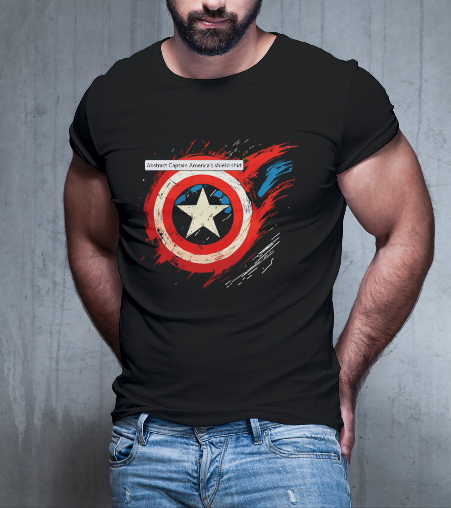 Abstract Captain America’s Shield With Star And Brush Strokes T-Shirt