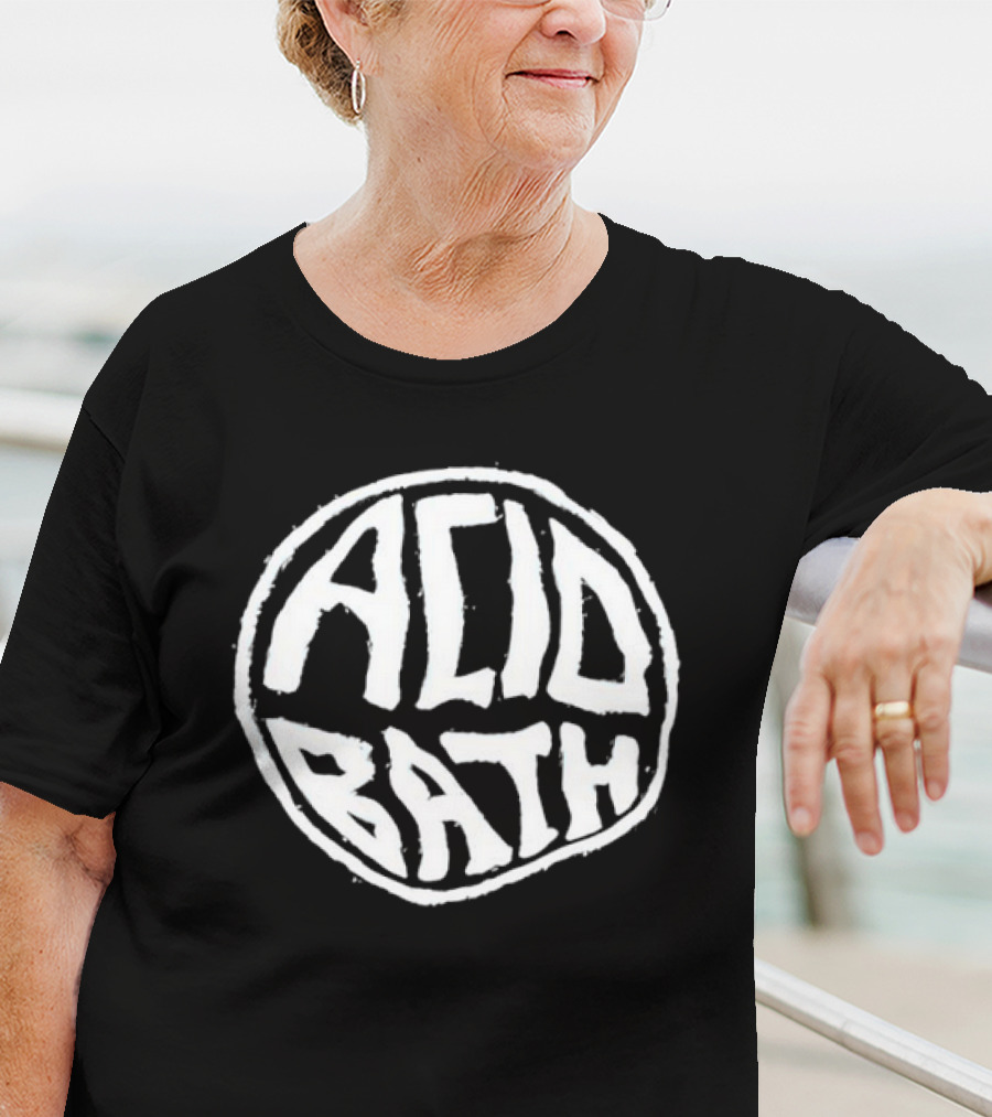 Acid Bath Circular Text Style T-Shirt