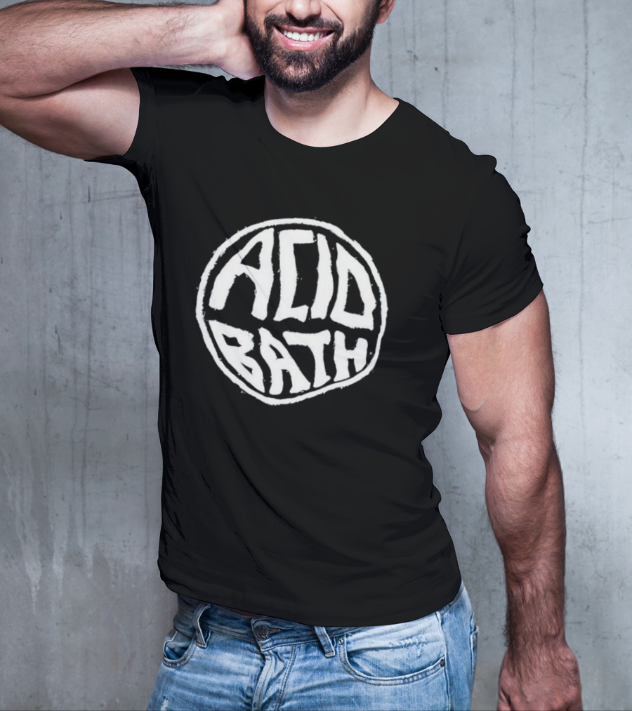 Acid Bath Circular Text Style T-Shirt