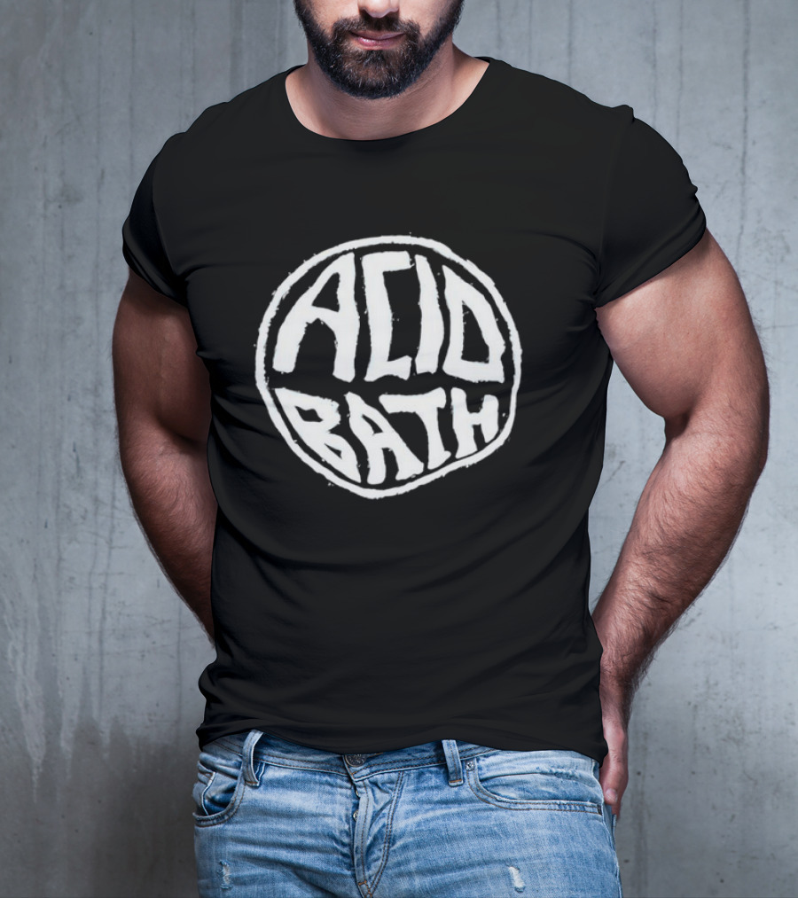 Acid Bath Circular Text Style T-Shirt