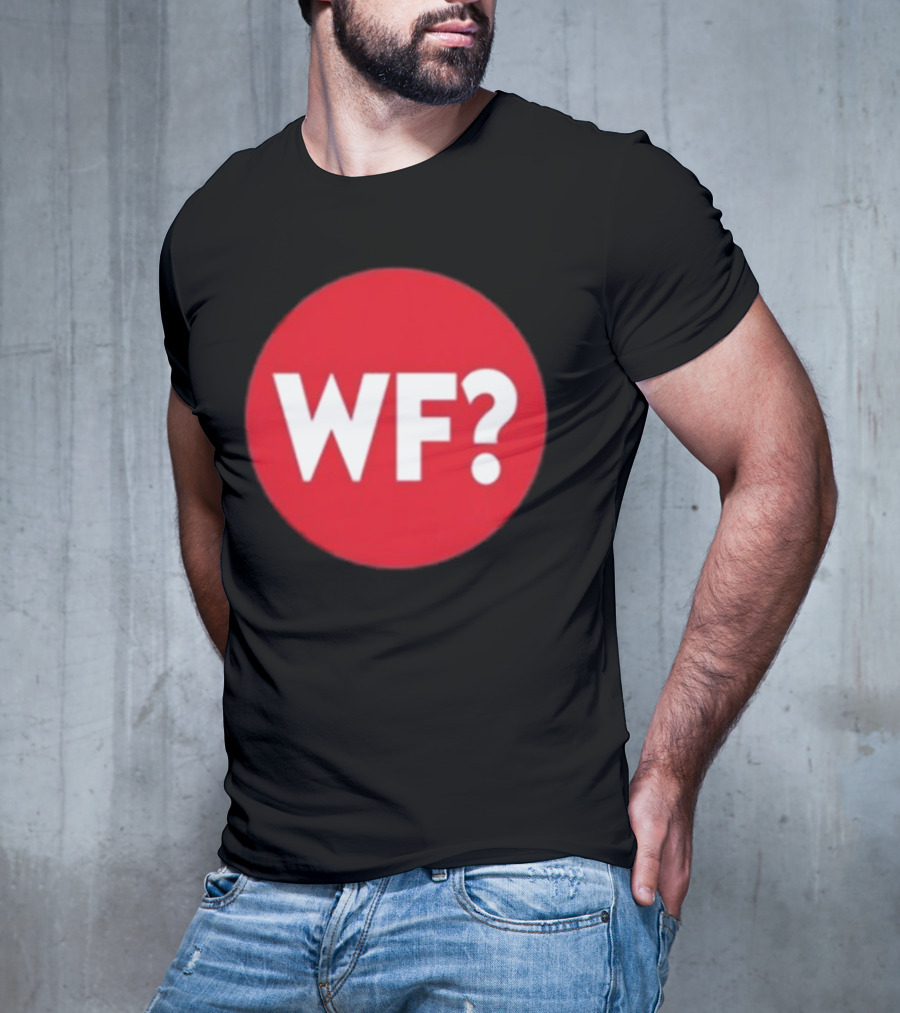 Adrianne Curry Wearing WF Why-Files Red Circle Icon T-Shirt