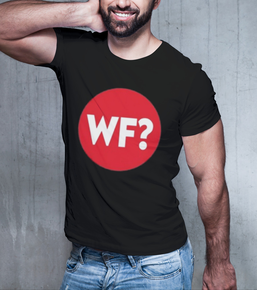 Adrianne Curry Wearing WF Why-Files Red Circle Icon T-Shirt