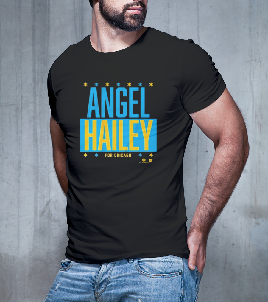 "Angel Hailey For Chicago Basketball Stars Blue Yellow" T-Shirt