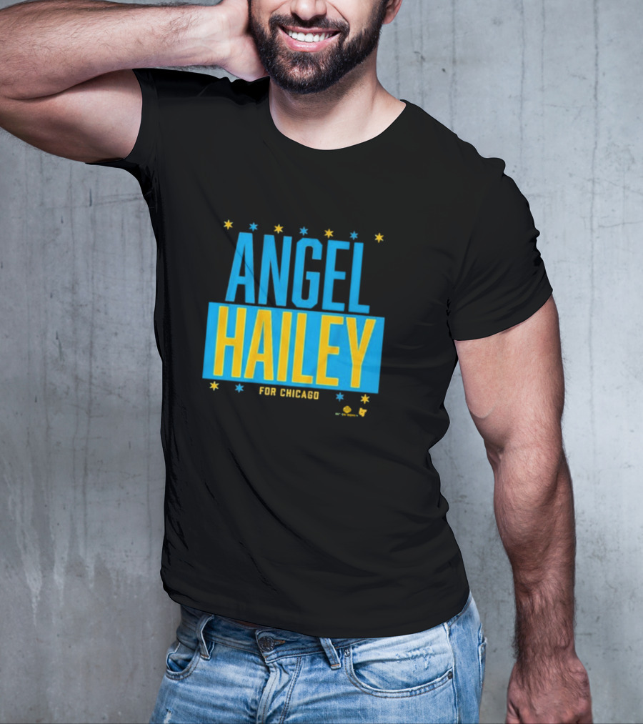 "Angel Hailey For Chicago Basketball Stars Blue Yellow" T-Shirt