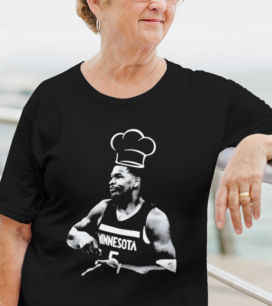 Anthony Edwards No.5 Minnesota Timberwolves Cooking Basketball Player Chef Hat T-Shirt