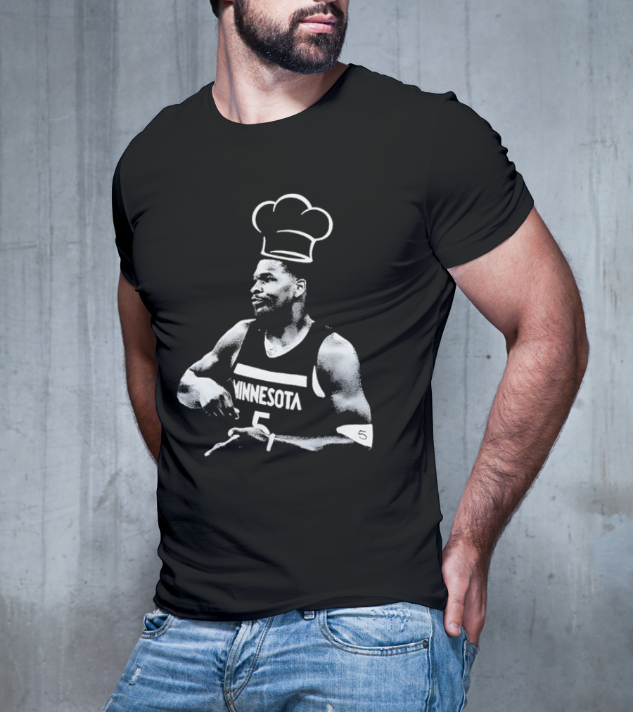 Anthony Edwards No.5 Minnesota Timberwolves Cooking Basketball Player Chef Hat T-Shirt