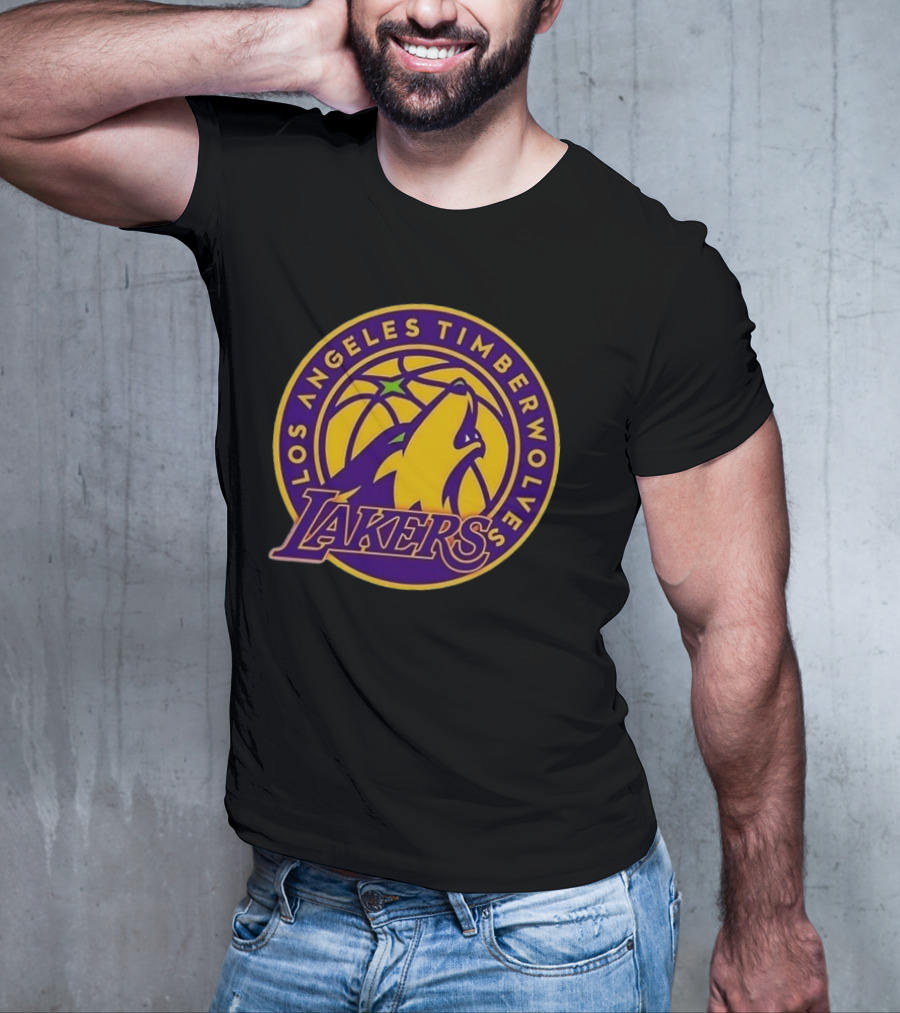 Los Angeles Timberwolves Lakers Collaboration Emblem Transformation T-Shirt