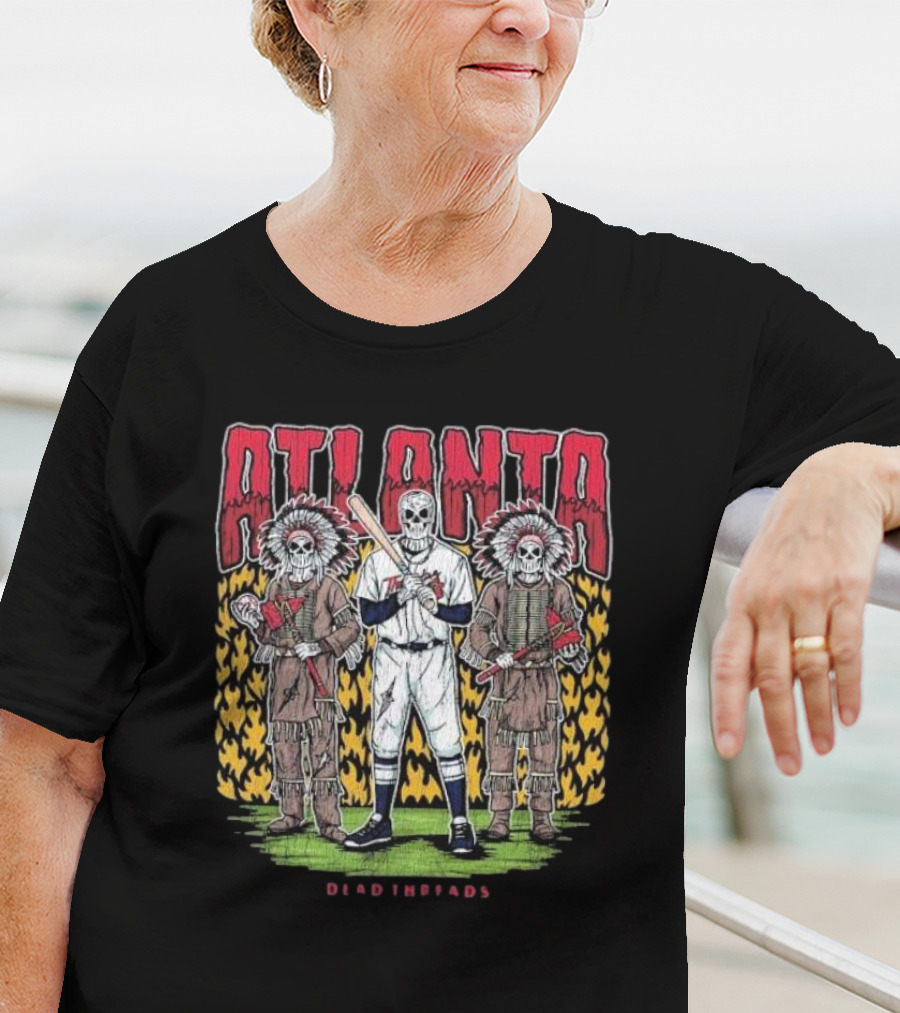 Atlanta Braves Dead Threads Skeleton Baseball Warriors T-Shirt