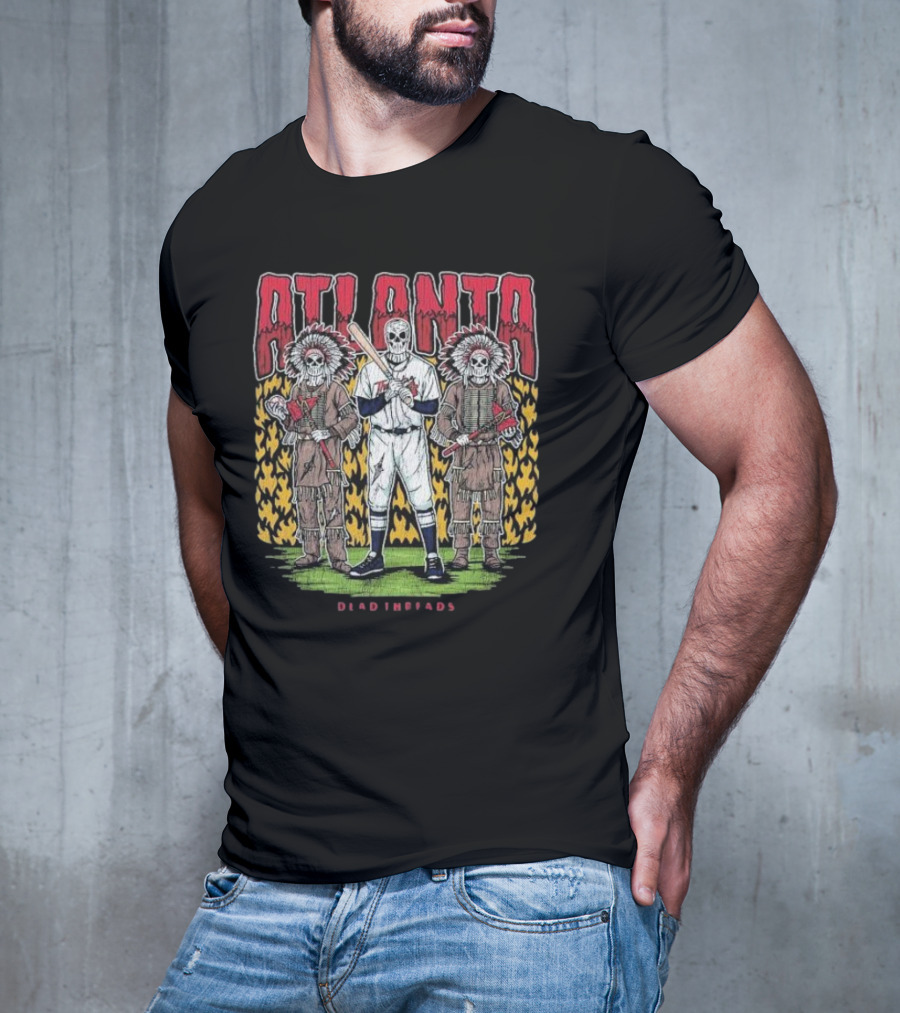 Atlanta Braves Dead Threads Skeleton Baseball Warriors T-Shirt
