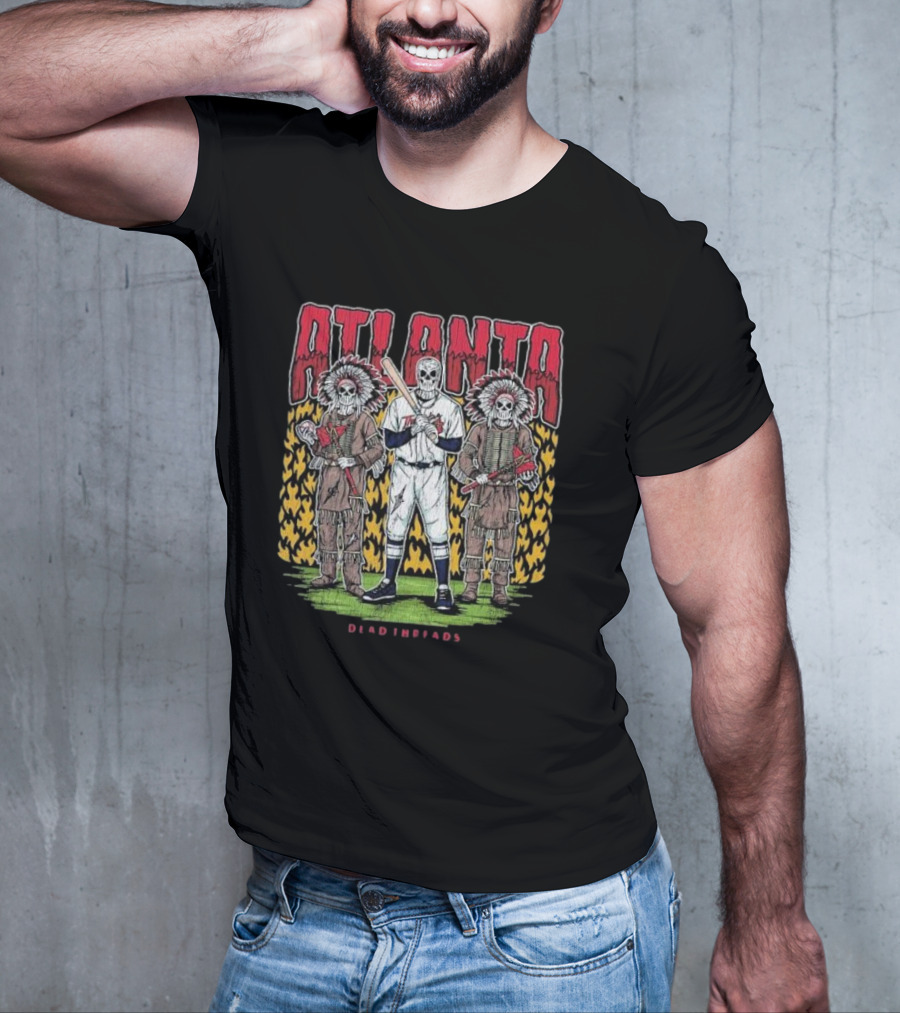Atlanta Braves Dead Threads Skeleton Baseball Warriors T-Shirt
