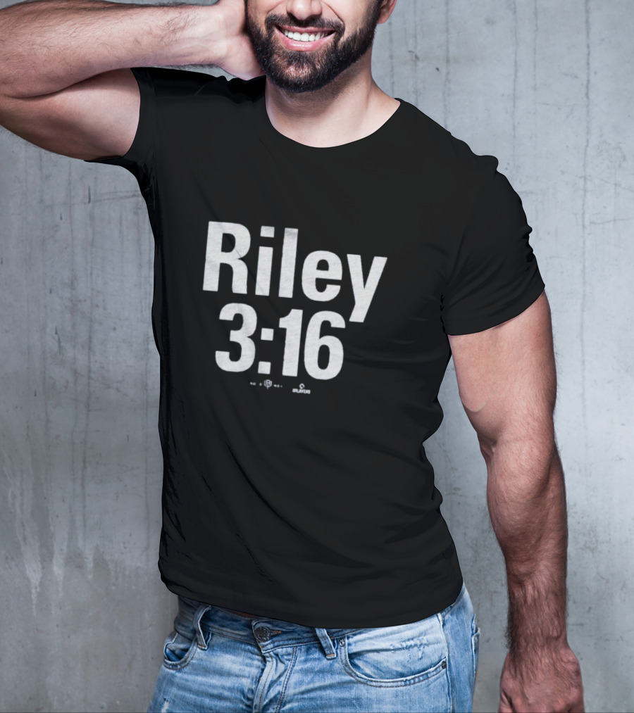 Riley 3:16 Baseball Themed Bold Text Design T-Shirt