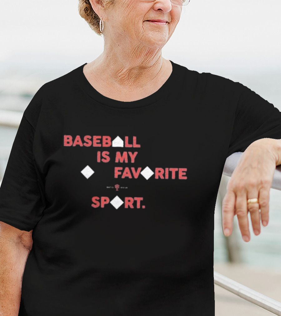 Baseball Is My Favorite Sport With Base Diamond Icons T-Shirt