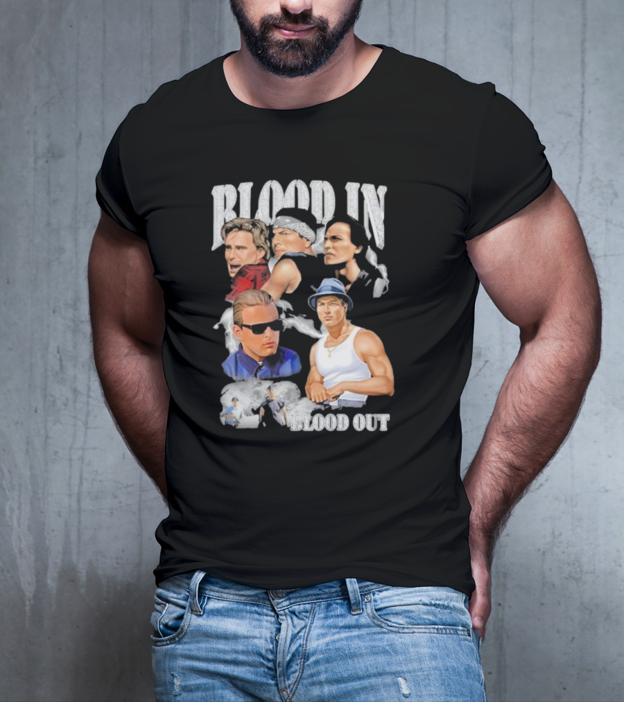 Blood In Blood Out Movie Characters Collage With Diamonds T-Shirt