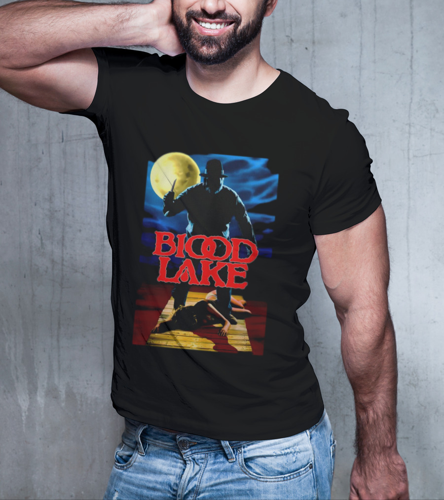 Blood Lake Horror Movie Moonlit Killer Silhouette T-Shirt