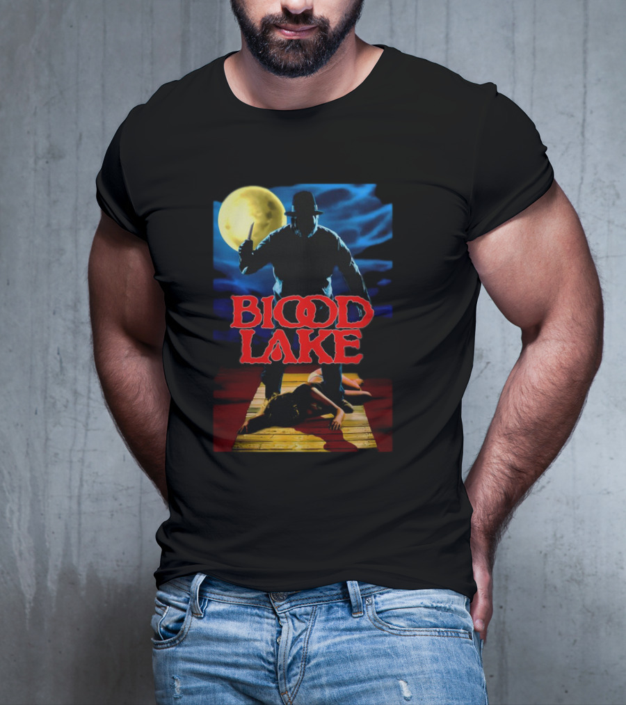 Blood Lake Horror Movie Moonlit Killer Silhouette T-Shirt
