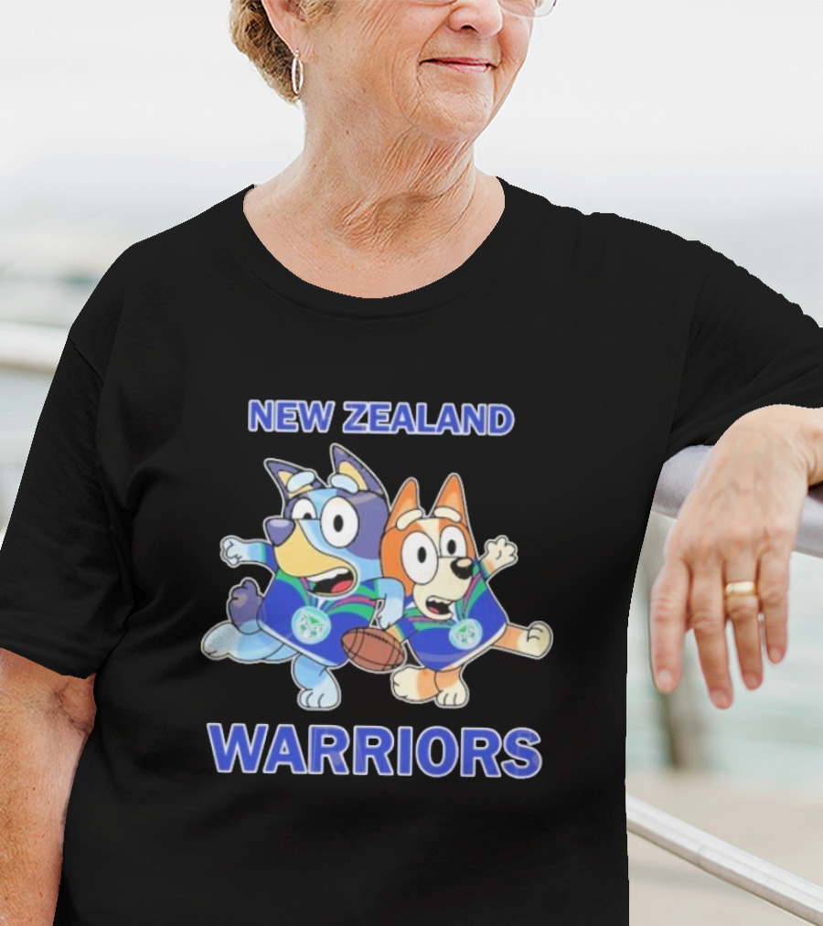 Bluey New Zealand Warriors Rugby Collaboration T-Shirt