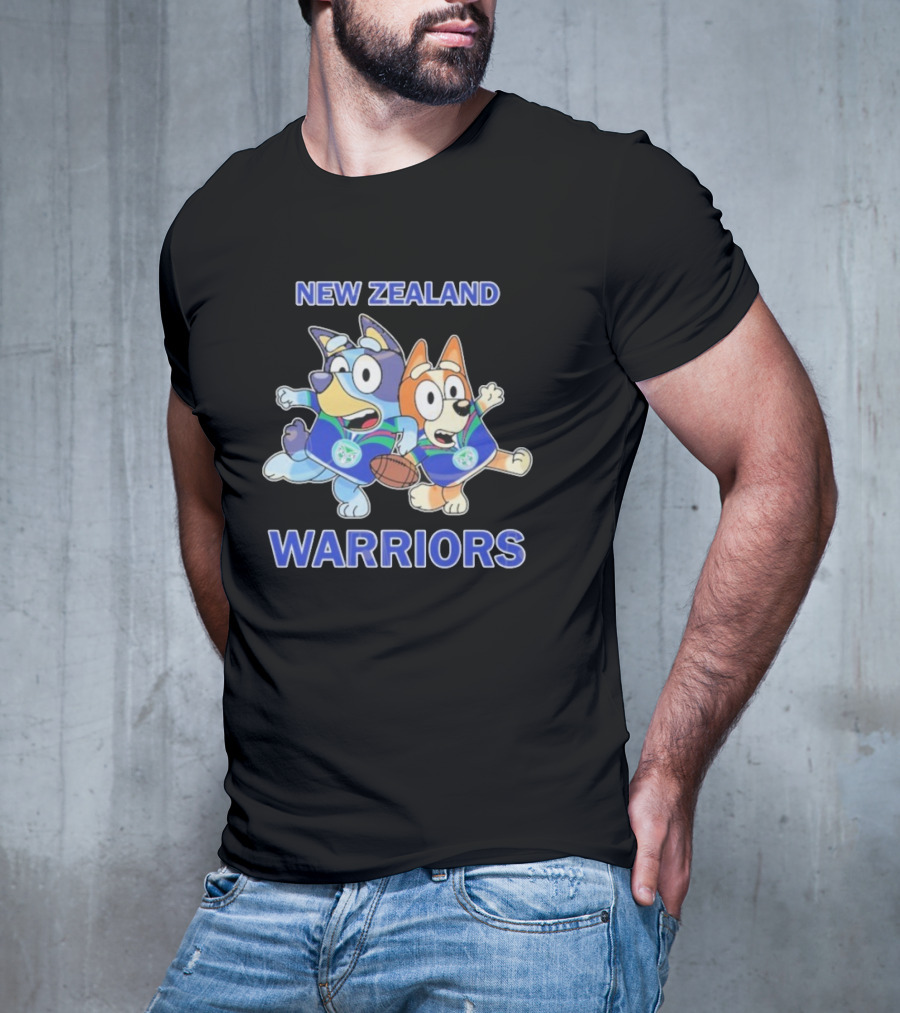 Bluey New Zealand Warriors Rugby Collaboration T-Shirt
