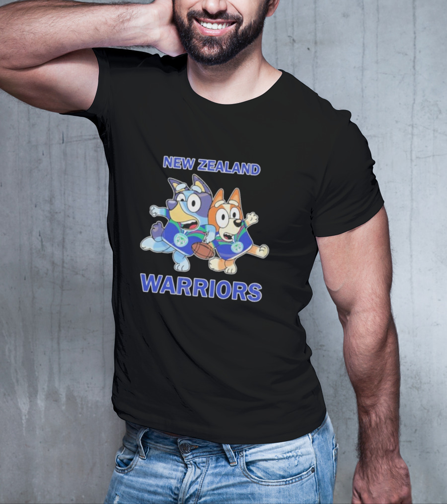 Bluey New Zealand Warriors Rugby Collaboration T-Shirt