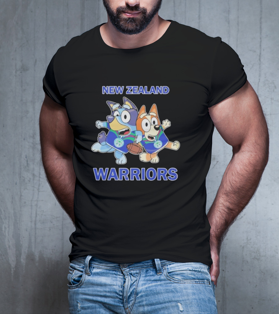 Bluey New Zealand Warriors Rugby Collaboration T-Shirt