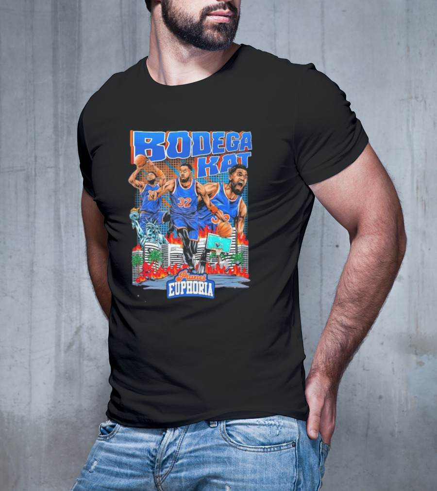 Bodega Kat Basketball Energy Planet Euphoria Action Player Number 32 T-Shirt