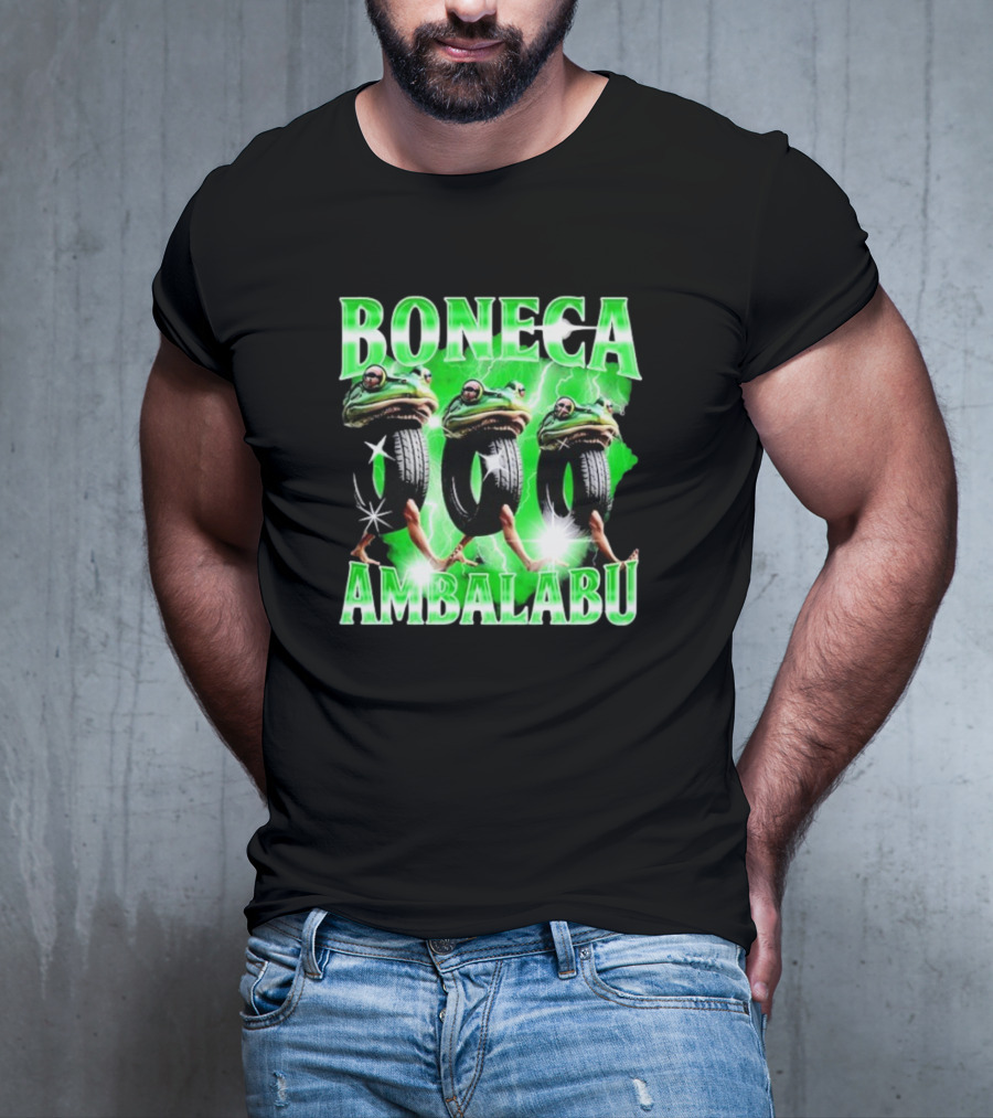 Boneca Ambalabu Frog Head With Tires And Green Lightning T-Shirt