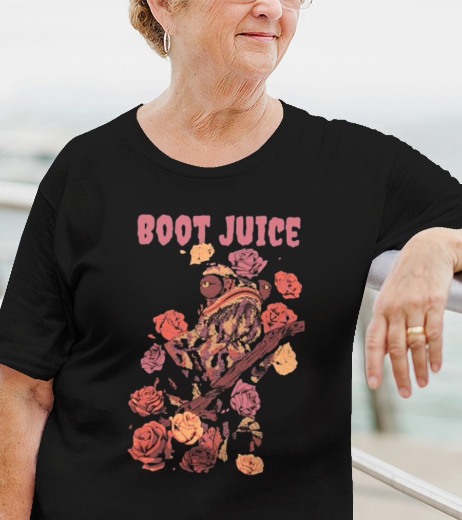 Boot Juice Chameleon Surrounded By Colorful Roses T-Shirt