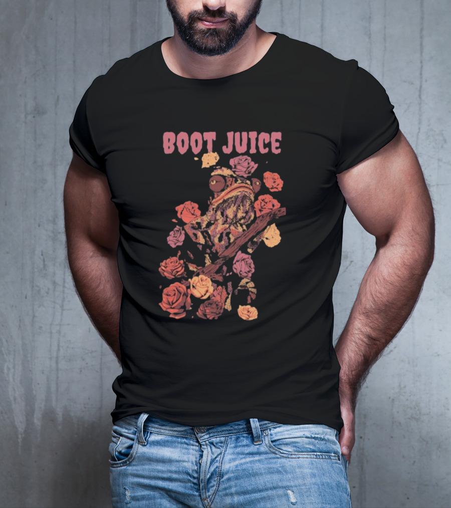 Boot Juice Chameleon Surrounded By Colorful Roses T-Shirt