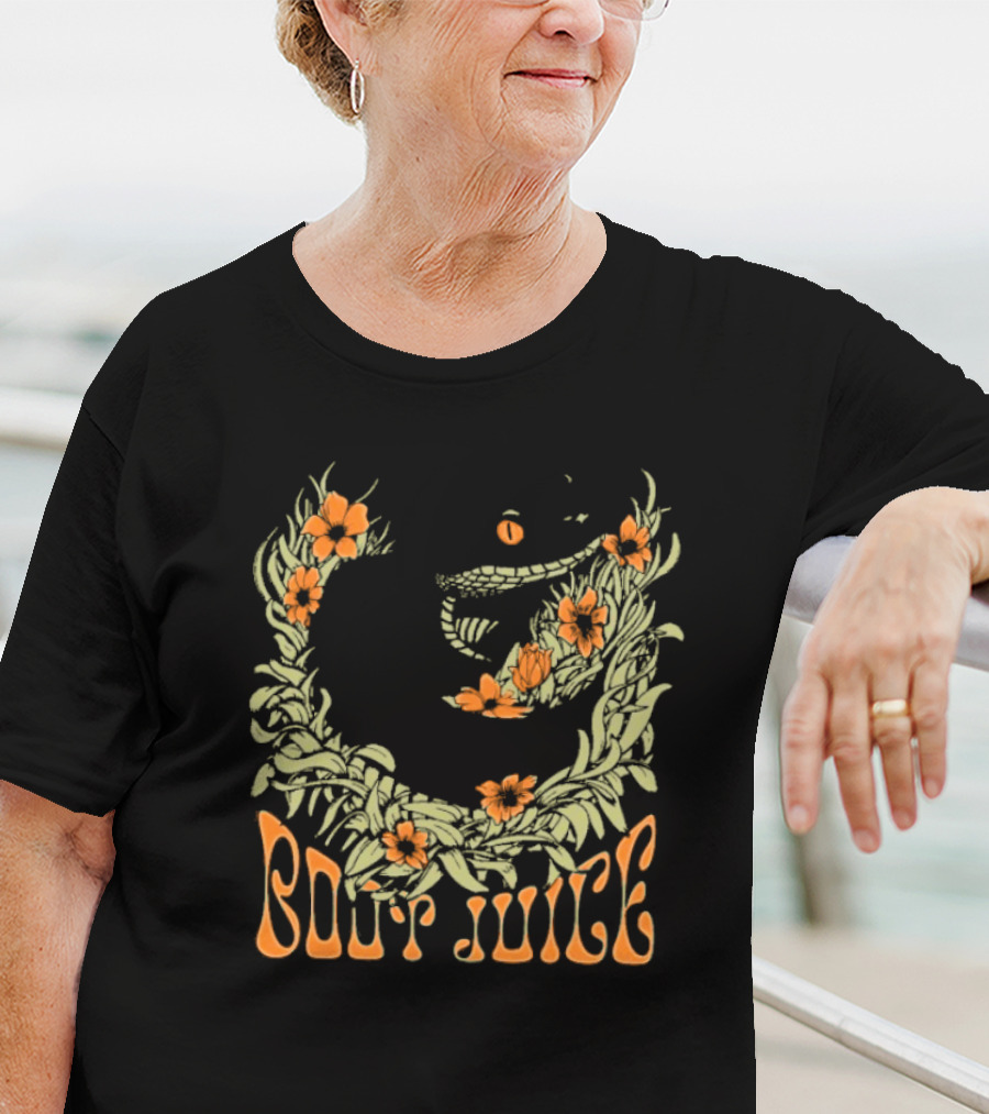 Boot Juice Snake With Floral Wreath And Orange Flowers T-Shirt