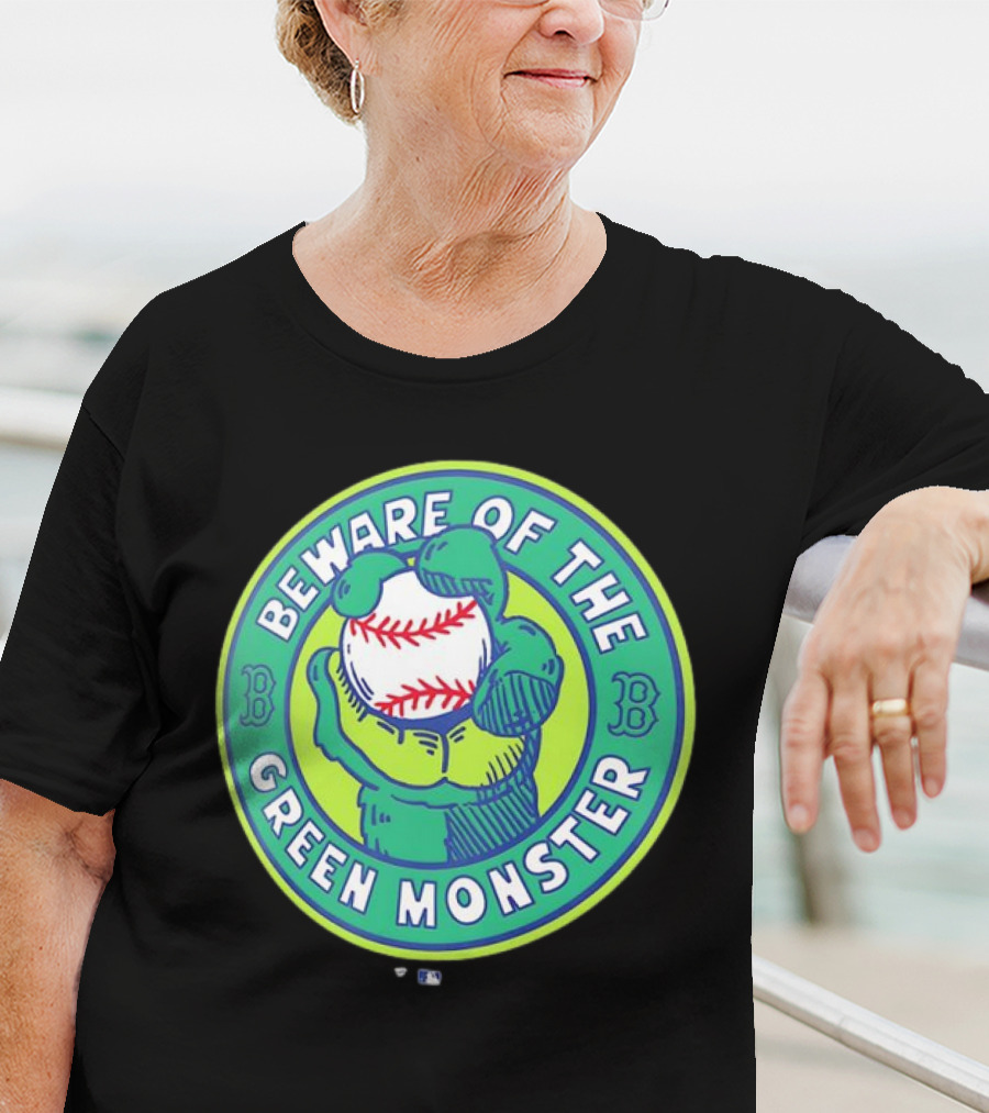 Boston Red Sox Beware Of The Green Monster Baseball Iconic Fenway Park Imagery T-Shirt