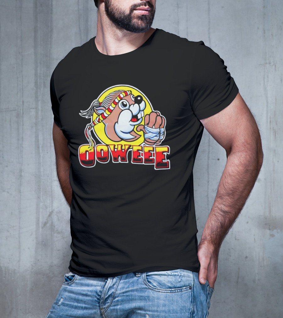Buc-ee's Ooweee Muay Thai Beaver With Headband And Wrapped Fist T-Shirt