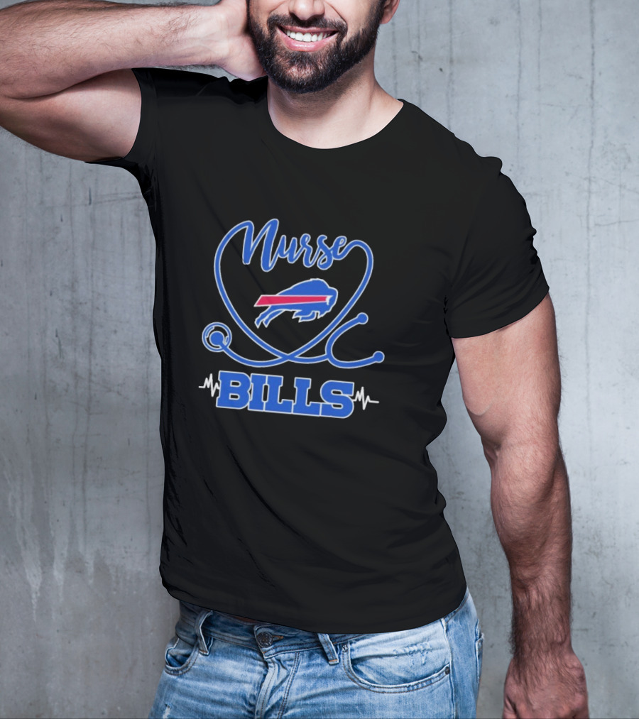 Nurse Buffalo Bills Stethoscope Heartbeat T-Shirt