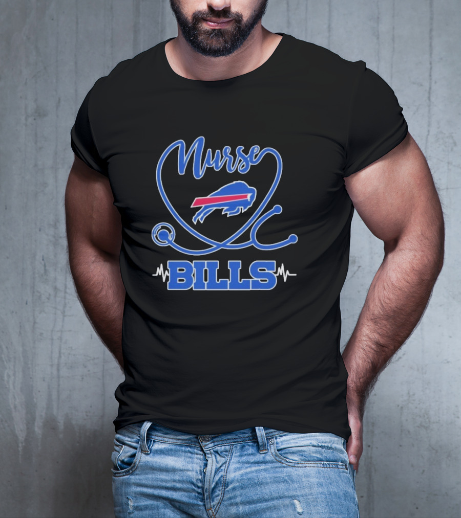 Nurse Buffalo Bills Stethoscope Heartbeat T-Shirt
