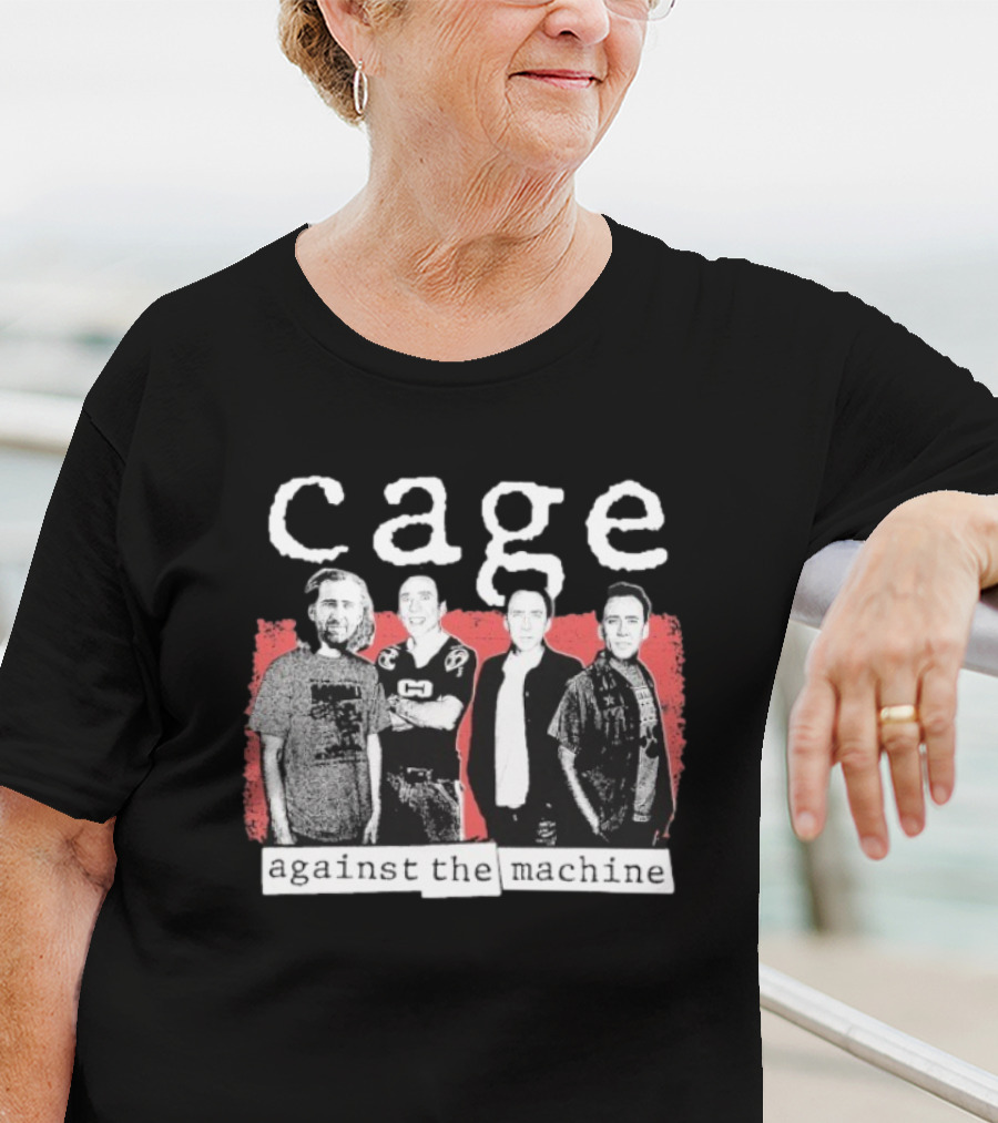 Cage Against The Machine Nicholas Sports Jersey Black White Red T-Shirt