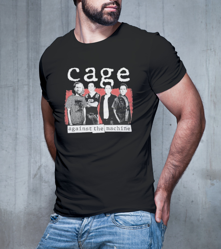 Cage Against The Machine Nicholas Sports Jersey Black White Red T-Shirt