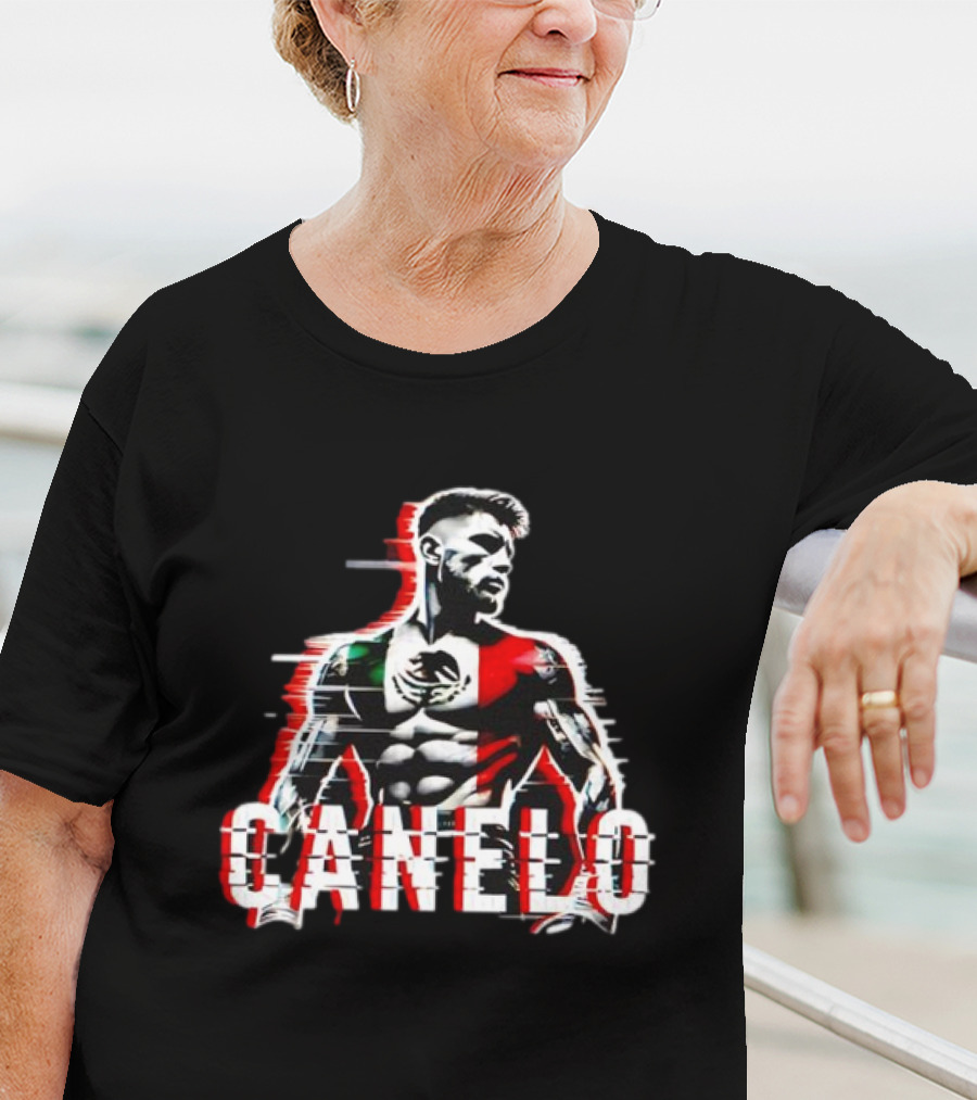 Canelo Mexican Flag Boxer Stylized Graphic T-Shirt